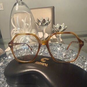 Carrera Oversized Designer Eyeglass Frames Tortoise Brown Square w/ Case New